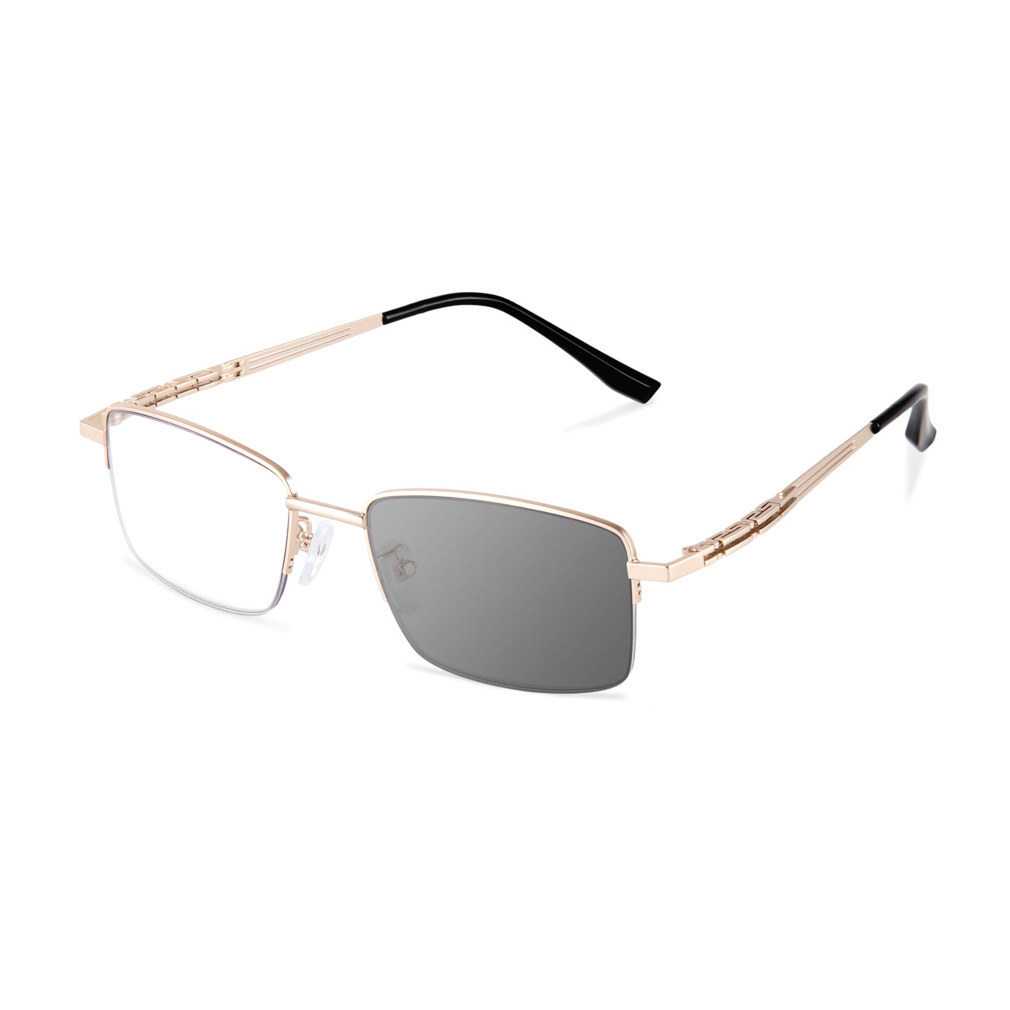 #95336USOPTIGAZE BUSINESS FASHION HALF FRAME SQUARE PHOTOCHROMIC READING GLASSES