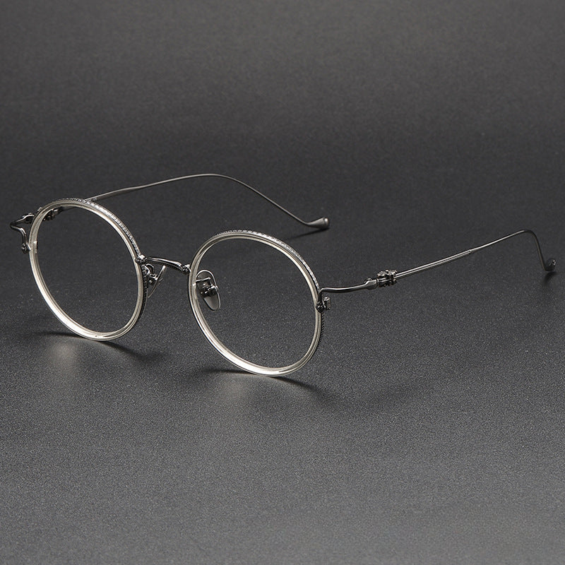 Titanium Vintage Round Eyeglasses Frames 80924