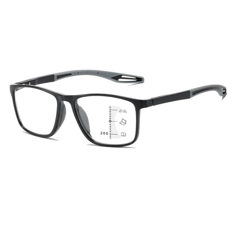 #9255 USOPTIGAZE SPORTS TR SQUARE FRAME ULTRA-LIGHT ANTI-BLUE LIGHT PHOTOCHROMIC READING GLASSES