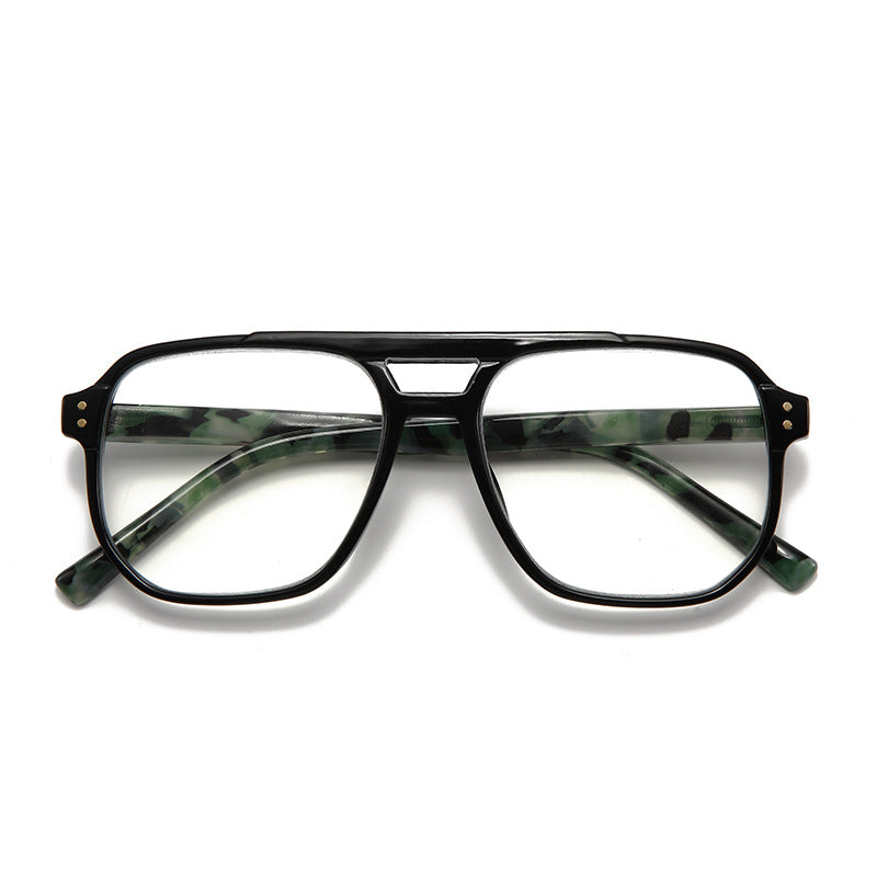 #95418 USOPTIGAZE RETRO SQUARE FRAME DOUBLE BEAM ANTI-BLUE LIGHT READING GLASSES