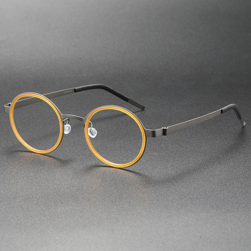 Titanium Vintage Round Eyeglasses Frames 9707