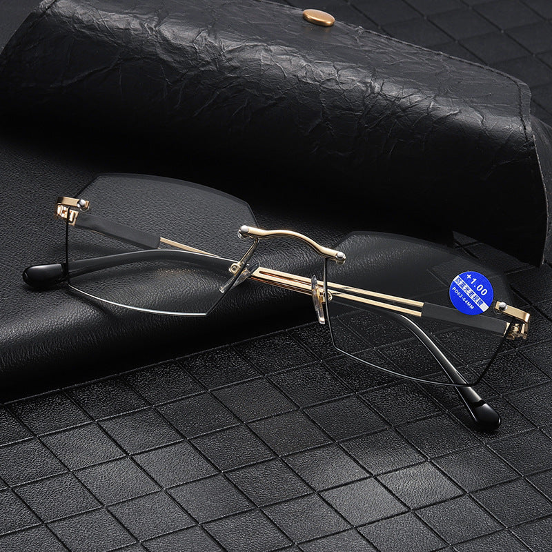 #95345USOPTIGAZE FRAMELESS CUT-EDGE ANTI-BLUE LIGHT COLOR BUSINESS PHOTOCHROMIC CHANGING GLASSES