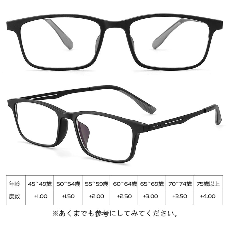 クラシックでシンプルなブルーライトカット老眼鏡 | 疲労を軽減し、仕事の効率を上げる | ビジネスカジュアルの必須品
