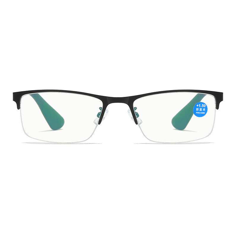 #95438 USOPTIGAZE MEN'S METAL HALF-FRAME HIGH-DEFINITION ANTI-BLUE LIGHT READING GLASSES