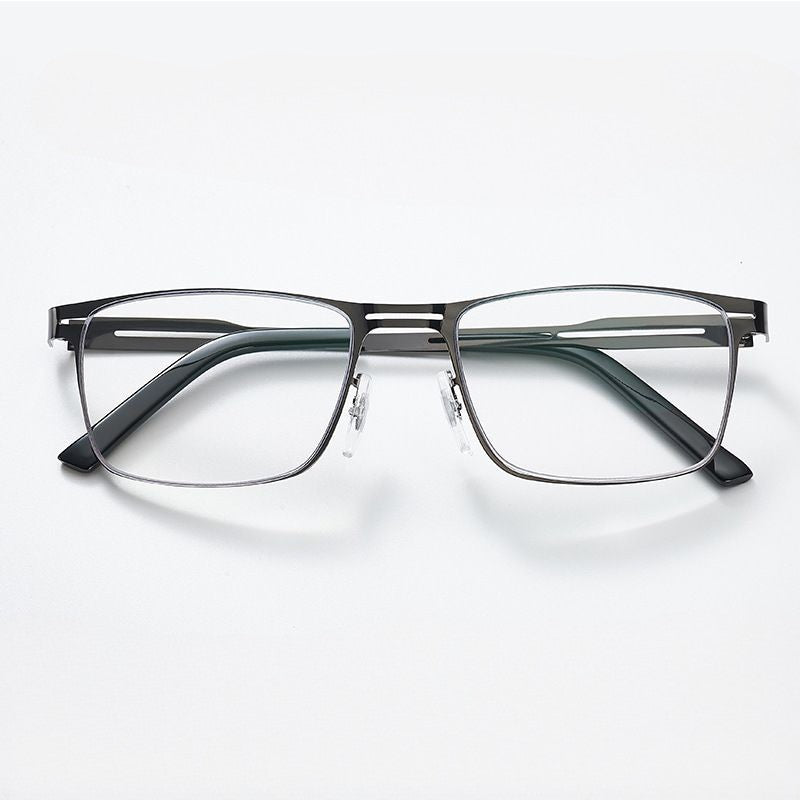 #95369USOPTIGAZE BUSINESS MEN'S METAL SQUARE MULTIFOCAL ANTI-BLUE LIGHT READING GLASSES