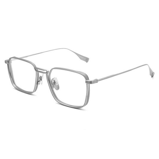 #95400 USOPTIGAZE BUSINESS FASHIONABLE METAL GOTHIC SQUARE ANTI-BLUE LIGHT PHOTOCHROMIC READING GLASSES